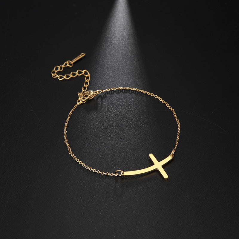 Bend But Never Break – Minimalist Cross Bracelet