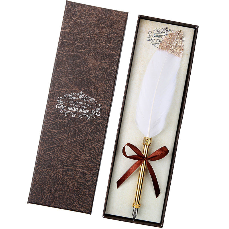 Vintage Feather Pen Gift Box