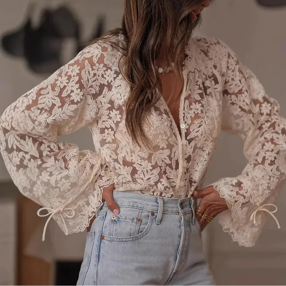 Cupid's Lace Button-Up