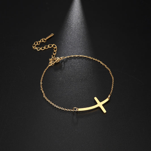 Bend But Never Break – Minimalist Cross Bracelet