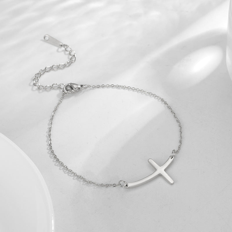 Bend But Never Break – Minimalist Cross Bracelet