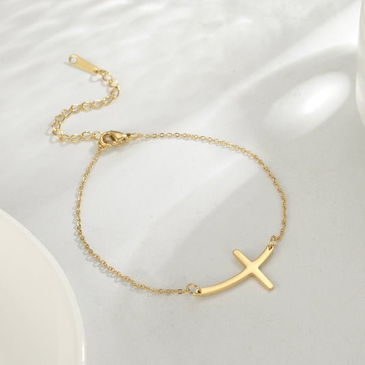 Bend But Never Break – Minimalist Cross Bracelet