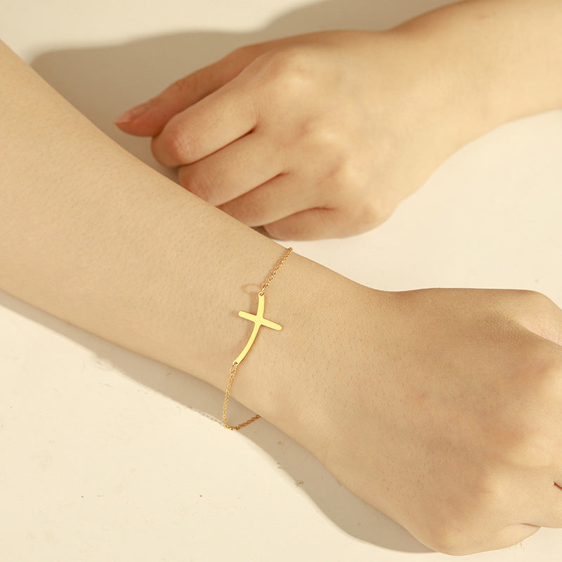 Bend But Never Break – Minimalist Cross Bracelet