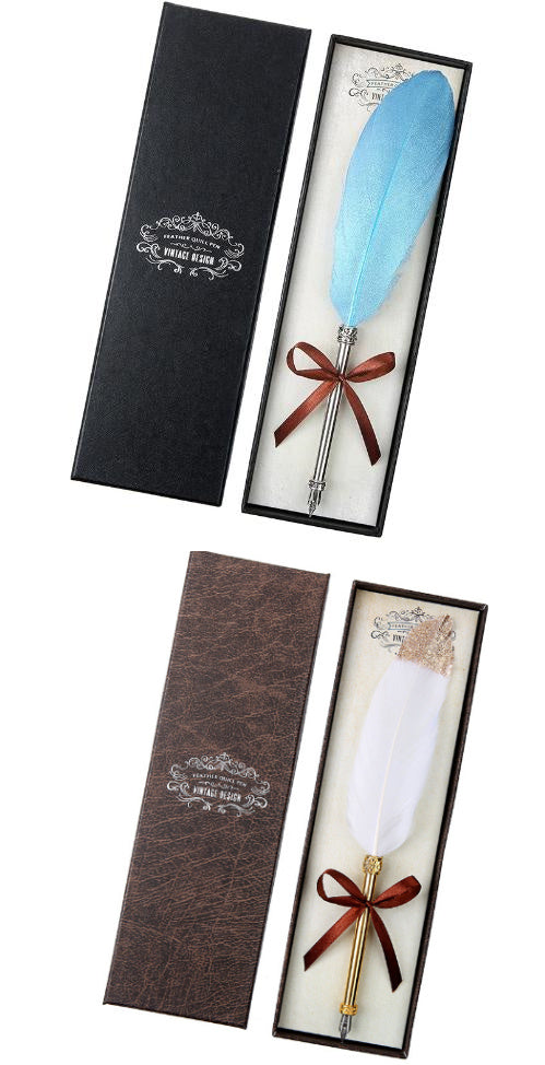 Vintage Feather Pen Gift Box
