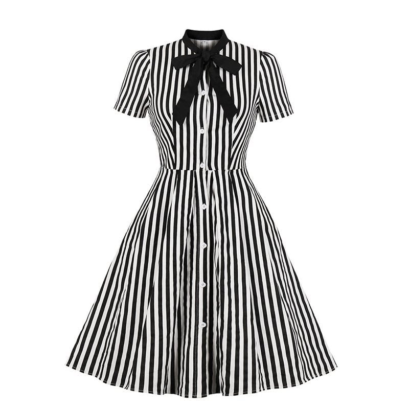 Striped button vintage dress