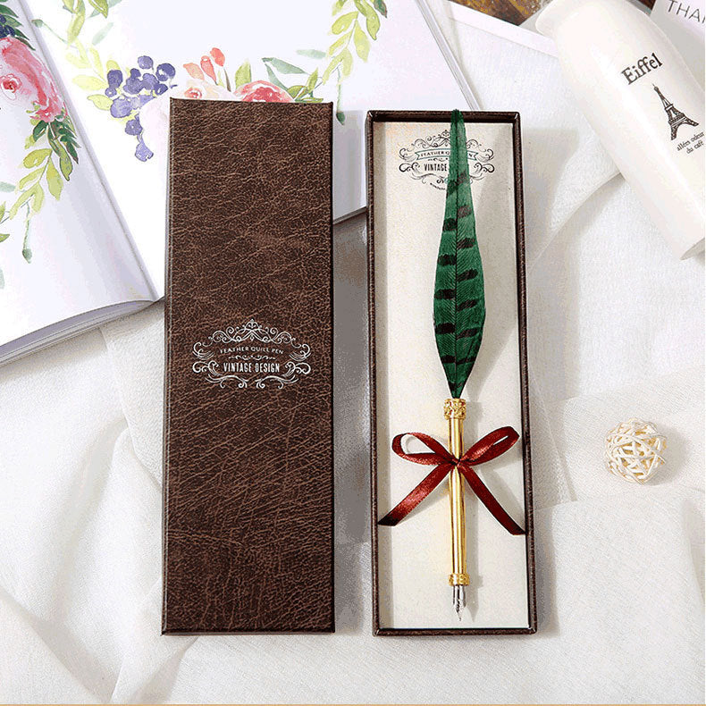 Vintage Feather Pen Gift Box