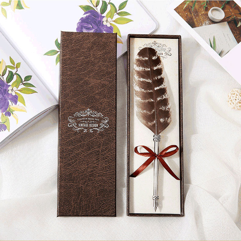 Vintage Feather Pen Gift Box